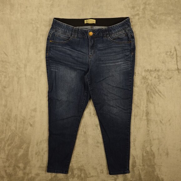 Democracy Jeans Ab Technology high rise skinny ankle women's 16W blue stretchy - Picture 1 of 11